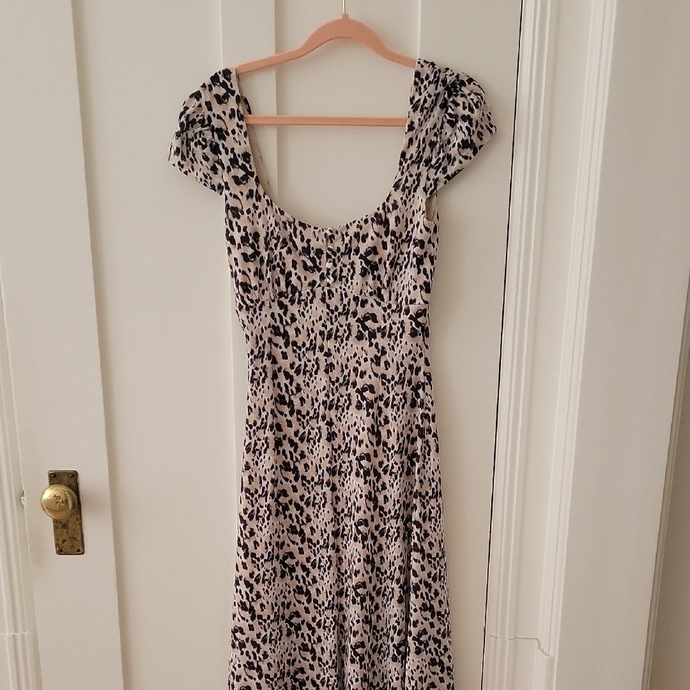 Topshop Leopard Print Midi Dress